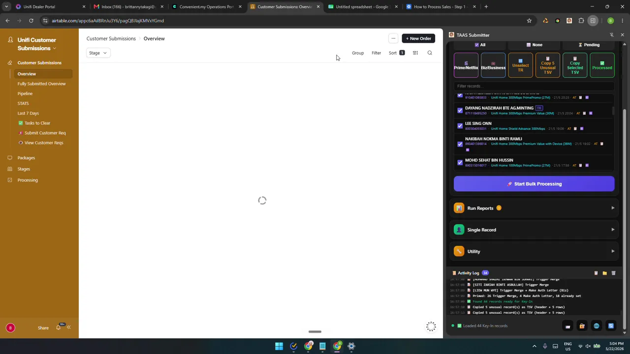 Opening the Airtable record (often slow to load — be patient or move on and come back)